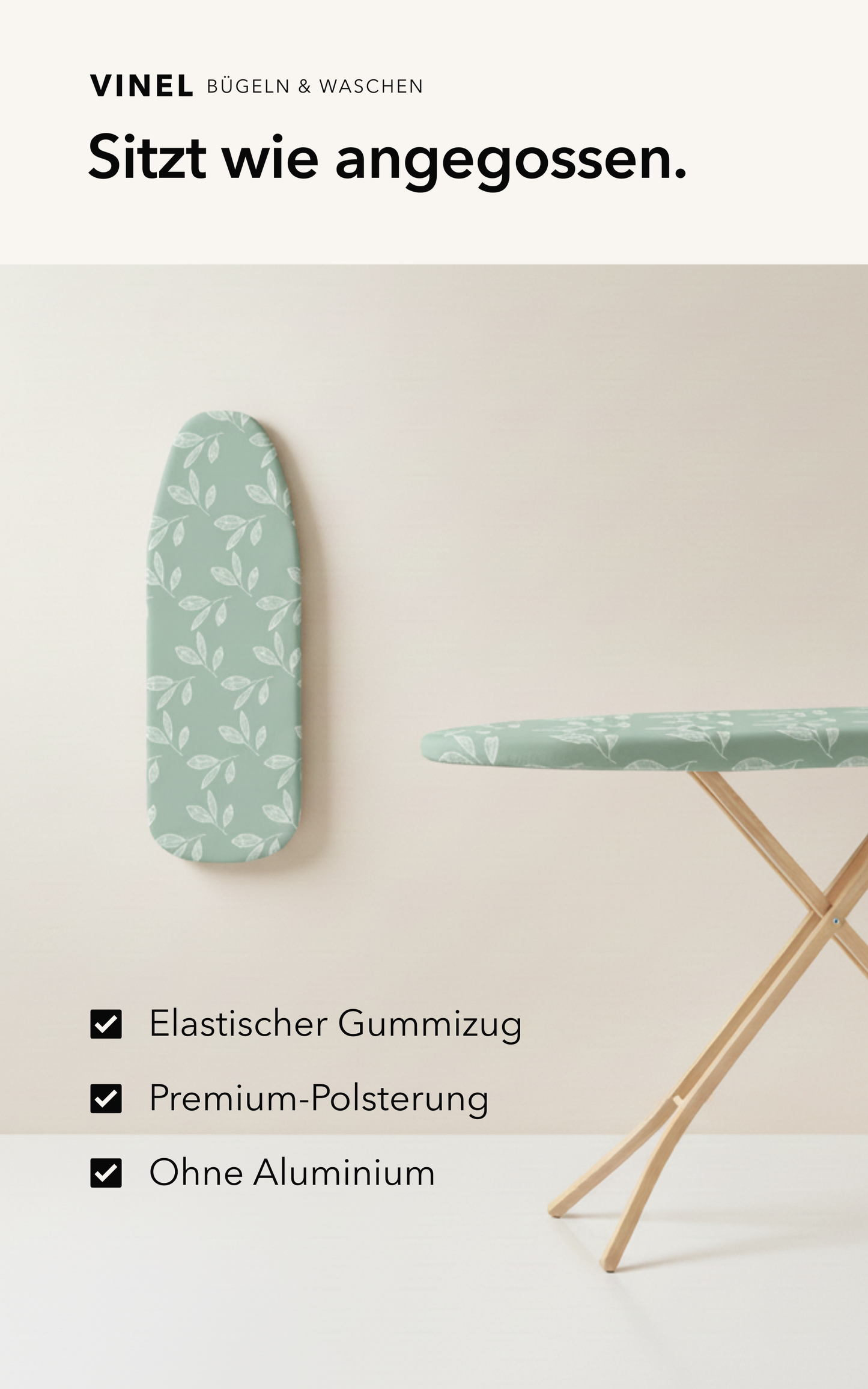 Bügelbrettbezug mit dickem Polster – 120x40 cm